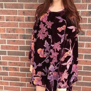 velvet floral bell sleeve dress!